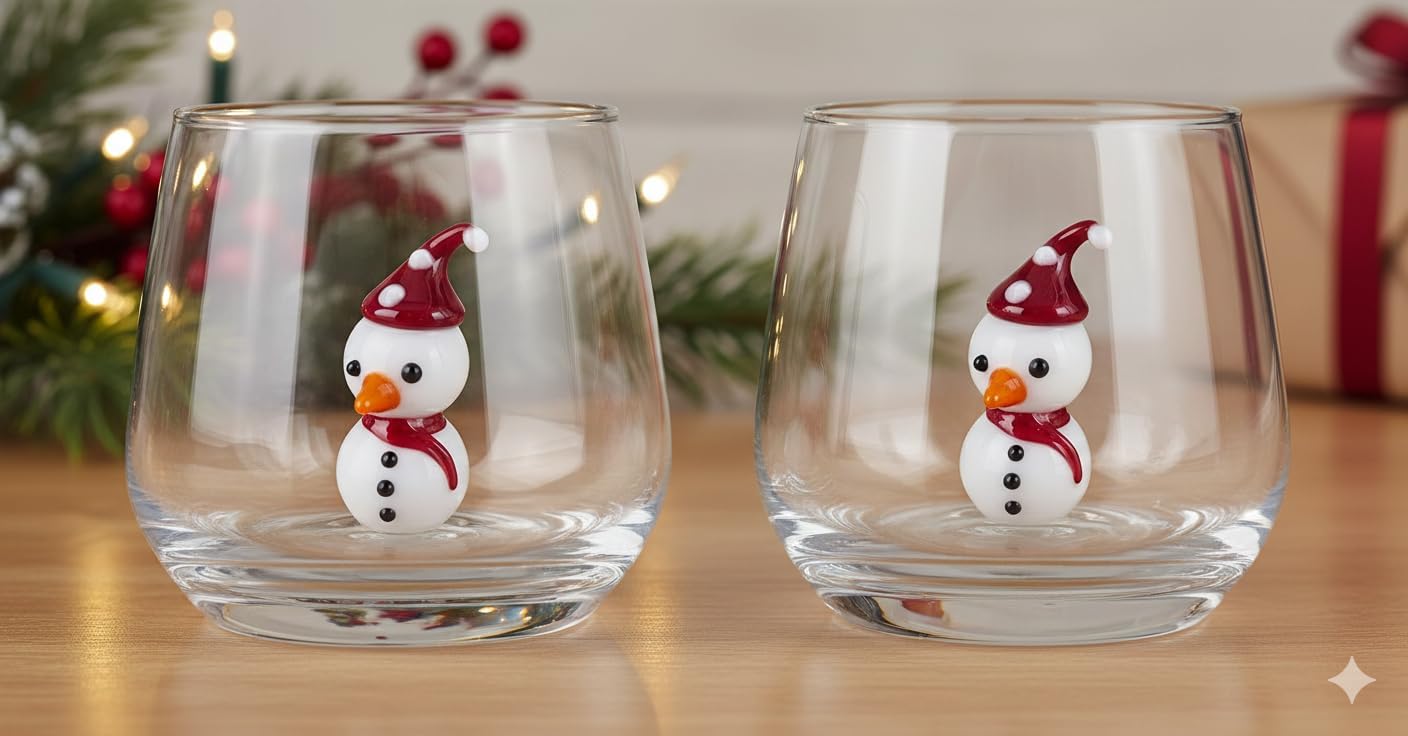 Handblown Glassware with Hidden Figures - Unique Gift