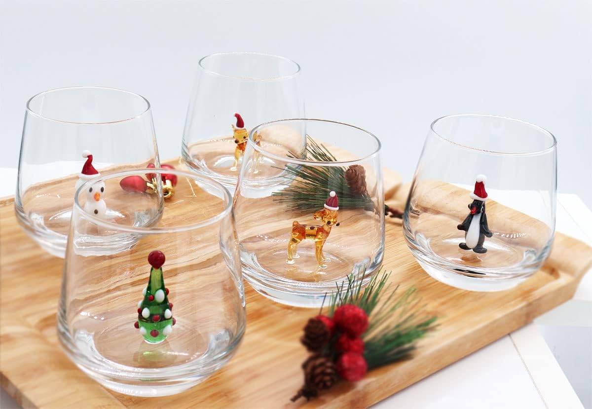 Handblown Glassware with Hidden Figures - Unique Gift