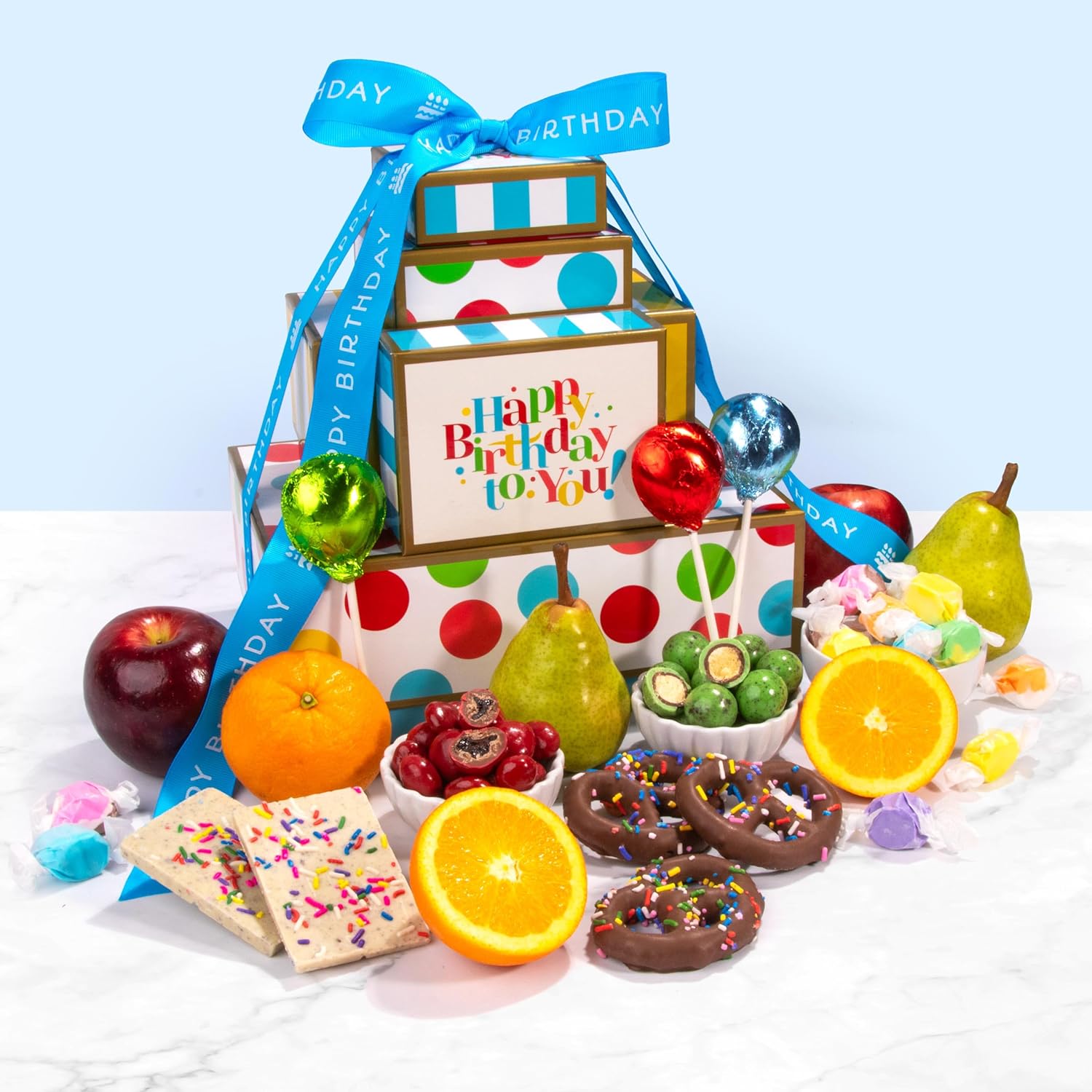 Birthday Fruit & Chocolate Gift Tower