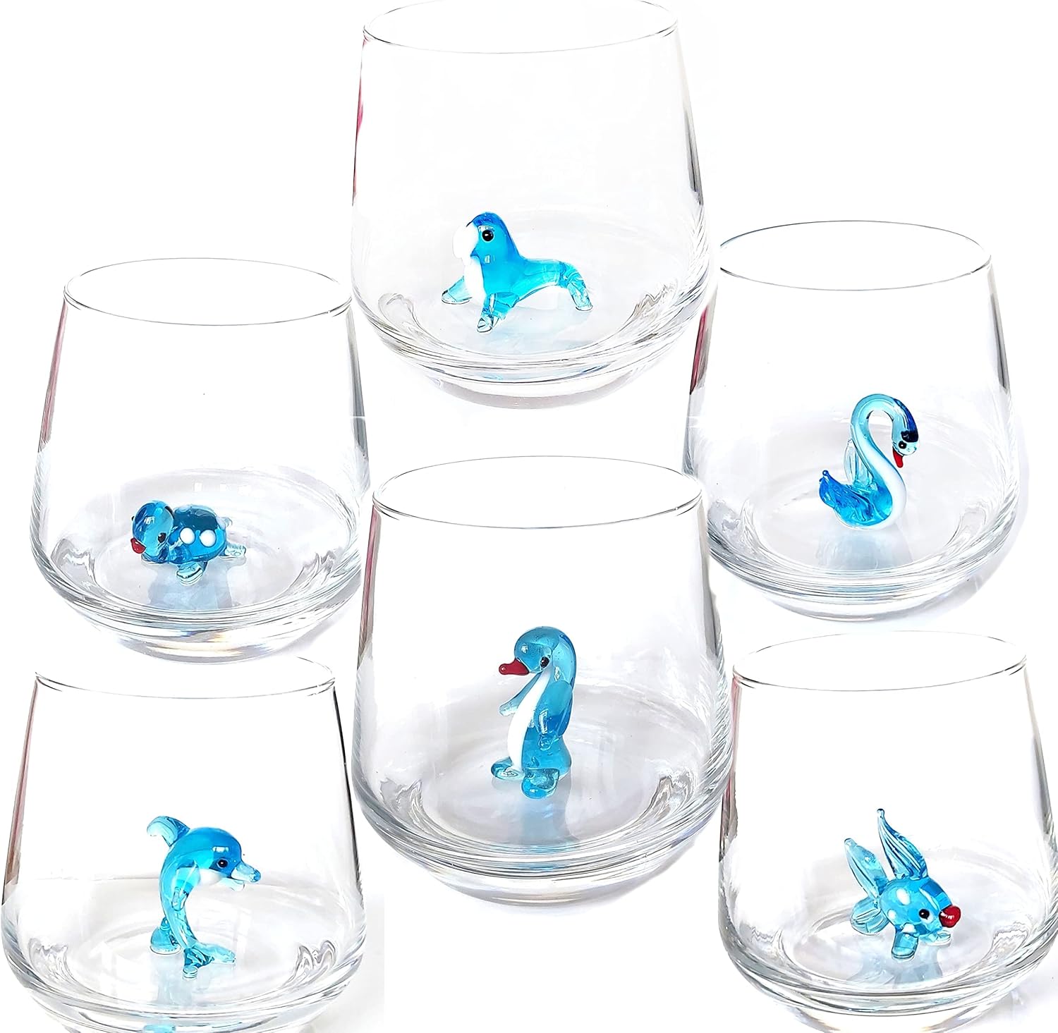 Handblown Glassware with Hidden Figures - Unique Gift