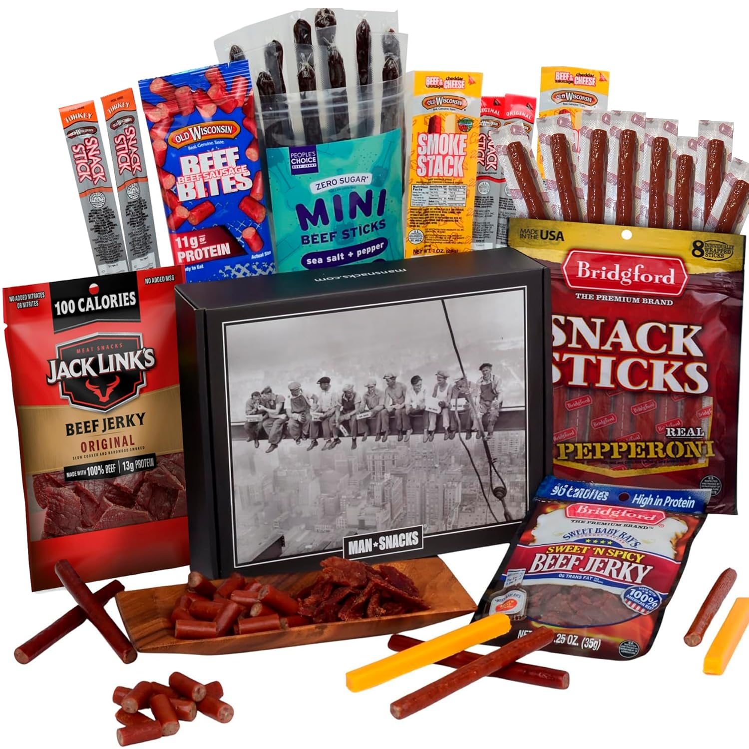 ManSnacks Jerky & Nuts Gift Basket for Men