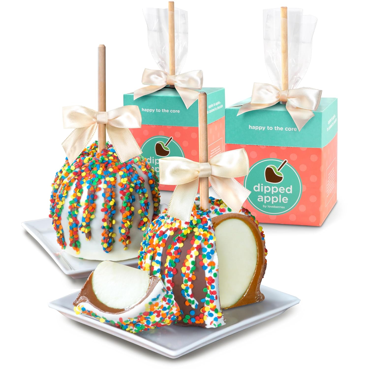 Birthday Chocolate Caramel Apples - 2 Piece Set