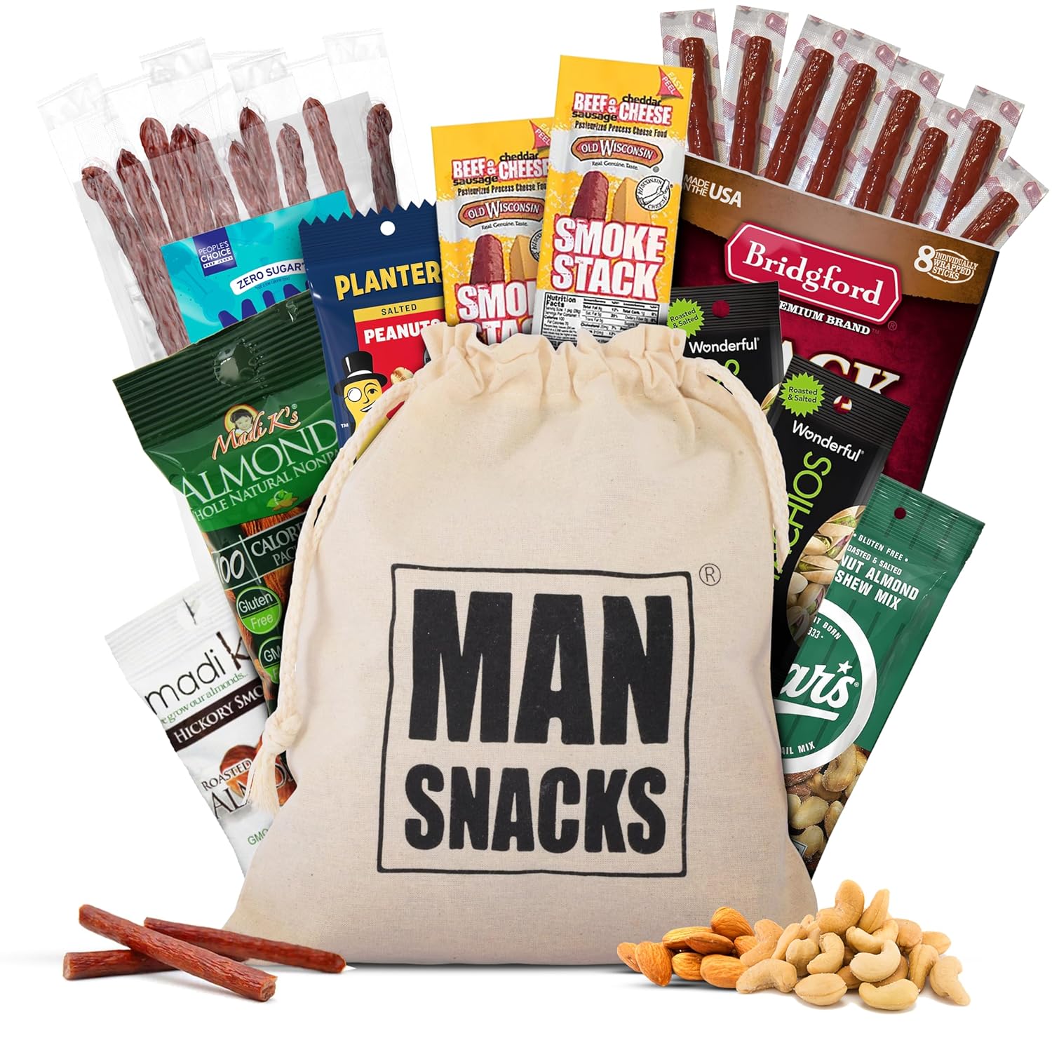 ManSnacks Jerky & Nuts Gift Basket for Men